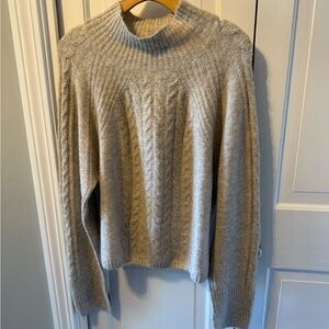 Parker Cable Knit Turtleneck Sweater - Cream EUC